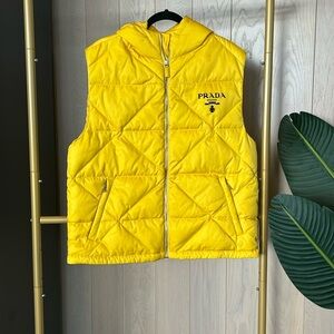 Prada yellow sleeveless jacket! Super cute